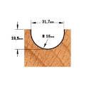 Afbeeldingen van CMT Bolle radiusfrees D=31.7x31.7mm R=16 L=58.8mm S=12mm Z2 HW - 914.817.11