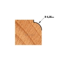 Afbeeldingen van CMT Holle radiusfrees zonder opstaande kant D=25.4x12.7mm R=6.35 L=54mm S=6mm Z2 HW - 738.254.11