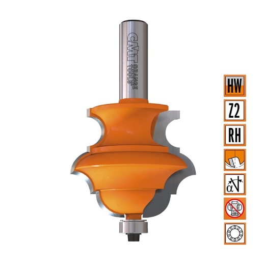 Afbeeldingen van CMT Multiprofielfrees D=38.1x28mm L=77mm S=12mm Z2 HW - 956.801.11