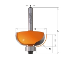 Afbeeldingen van CMT Bolle radiusfrees met kogellager D=28.7x12.7mm R=8 L=60.5mm S=12mm Z2 HW - 937.754.11