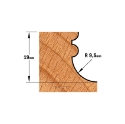 Afbeeldingen van CMT Profielfrees D=31.7x19mm L=57mm S=12mm Z2 HW - 956.851.11