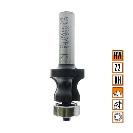 Afbeeldingen van CMT Profielfrees met metalen kogellager D=25.4x22.2mm S=12mm Z2 HW - 966.522.11