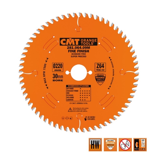 Afbeeldingen van CMT Zaagblad voor HPL & kunststof 220x30x3.2mm Z64 HW - 281.064.09M