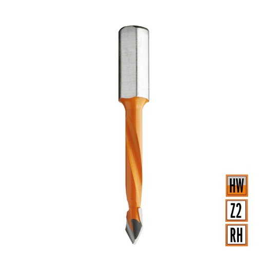 Afbeeldingen van CMT Spitse drevelboor D=8mm I=30mm LT=56mm S=8x20mm Z2 RH HW - 367.080.11