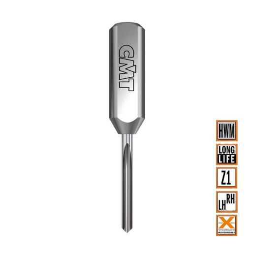 Afbeeldingen van CMT Drevelboor D=2mm I=12mm LT=57.5mm S=10x30mm Z1 RH + LH HWM - 3822057
