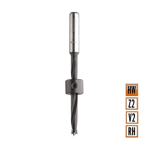 Afbeeldingen van CMT Lange drevelboor D=5mm I=50mm LT=90mm S=8x30mm Z2 RH HW - 540.050.11