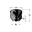CMT Opsteekverzinker voor dubbel spiraal D=16mm d=4mm LT=15mm Z2 RH HW - 316.040.11