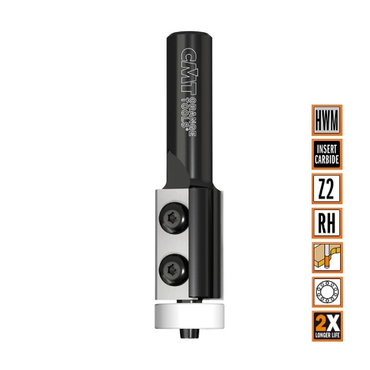 Afbeeldingen van CMT Rechte frees met Delrin kogellager D=19.05x30mm L=83mm S=12mm Z2 HWM - 980.561.11
