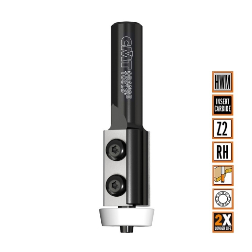 Afbeeldingen van CMT Rechte frees met Delrin kogellager D=22x30mm 10° L=83mm S=12mm Z2 HWM - 980.562.11