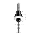 Afbeeldingen van CMT Verzinker met diepte instelling D=12mm d=3mm S=8mm Z2 RH HW - 521.312.11A