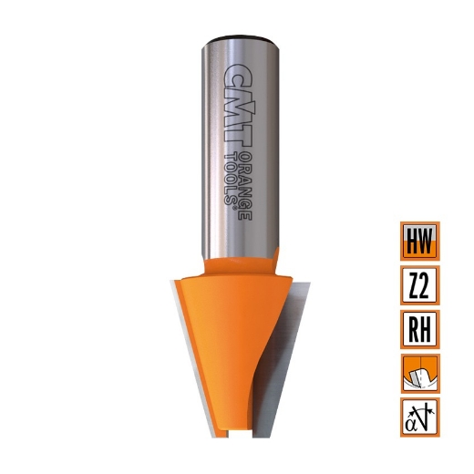 Afbeeldingen van CMT Schuine frees 15° zonder kogellager D=23x25.4mm 15° L=63.5mm S=12mm Z2 HW - 981.521.11
