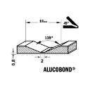 Afbeeldingen van CMT V-groef frees 135° voor alucobond D=18x3.3mm 135° L=60mm S=8mm Z2 HW - 915.002.11