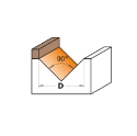 Afbeeldingen van CMT V-groef frees 90° met kogellager D=16x12.7mm 90° L=52.8mm S=8mm Z2 HW - 915.160.11B