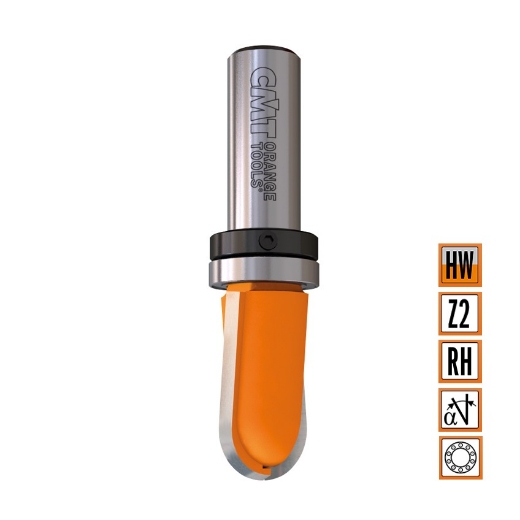 Afbeeldingen van CMT Bolle radiusfrees met kogellager D=15.8x9.5mm R=7.9 L=50.8mm S=8mm Z2 HW - 914.160.11B