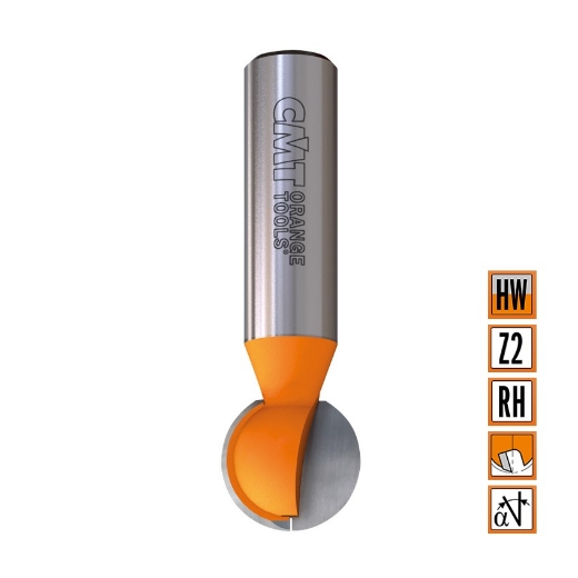 Afbeeldingen van CMT Kogelfrees voor kabels, leidingen D=19.05x17.4mm R=9.52 L=63.5mm S=8mm Z2 HW - 968.190.11