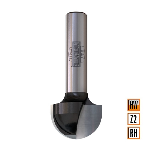 Afbeeldingen van CMT Holprofielfrees (contractor) D=16x12.7mm R=8 L=45mm S=8mm Z2 HW - K914-160