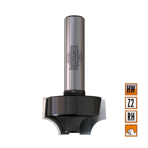 Afbeeldingen van CMT Afrondfrees (contractor) D=25.4x14.3mm R=6.35 L=46mm S=8mm Z2 HW - K927-064
