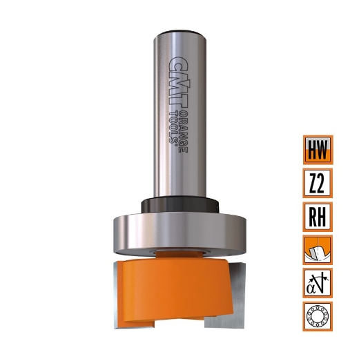 Afbeeldingen van CMT Sponning- en kantenfrees met schuine snijkoppen + aanlooplager D=19mm I=9.5mm L=63.5mm S=12mm Z2 HW - 952.501.11B
