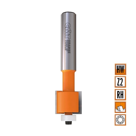 Afbeeldingen van CMT Inleg groeffrees met Delrin kogellager D=22.2x12.7mm L=91mm S=12mm Z2 HW - 980.512.11