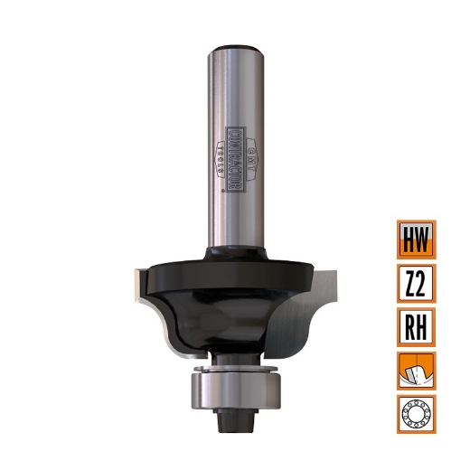 Afbeeldingen van CMT Contractor profielfrees met lager D=28.6x12.7mm R=4 L=54mm S=8mm Z2 HW - K940-286