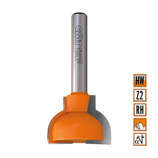 Afbeeldingen van CMT Kruishoutverbindingsfrees prof. A D=25x19mm R=10 L=51mm S=8mm Z2 HW - 955.307.11M