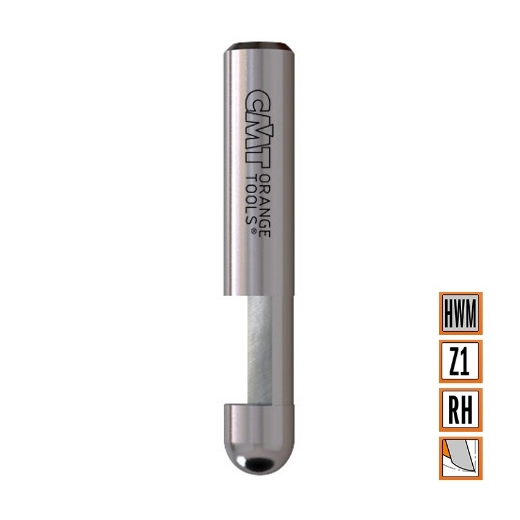 Afbeeldingen van CMT Rechte kantenfrees met geleiding zonder lager D=6x9.5mm 0° L=38mm S=6mm Z2 HWM - 742.095.11