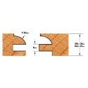 Afbeeldingen van CMT Tweedelige frees met profiel en conterprofiel D=44.4mm L=71mm S=12mm Z2 HW - 991.502.11