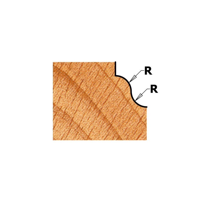 HSSE kwart ronde radiusfrees, R1 - R20 profielfrees DIN 6518, Z=4/6 TOP NIEUW HB, grootte: R13 x 42 x 100 - d2=25 mm Z=6