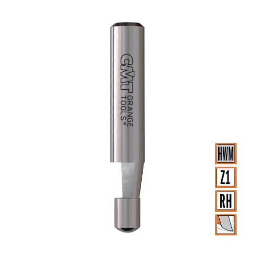 Afbeeldingen van CMT Kantenfrees 7° met geleiding zonder lager D=4.7x6.5mm 7° L=38mm S=6mm Z2 HWM - 743.060.11