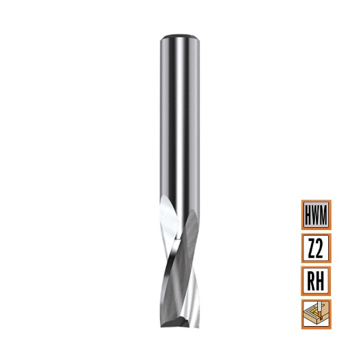 Afbeeldingen van CMT Spiraalfrees met positive snijhoek D=6x15mm L=60mm S=6mm Z2 HWM - 186.060.11