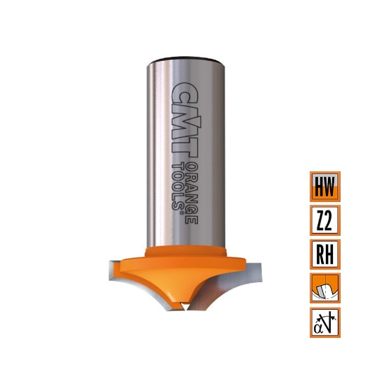Afbeeldingen van CMT Horizontale bossingfrees zonder kopse lager D=25x8mm R=12 L=40mm S=8mm Z2 HW - 970.101.11