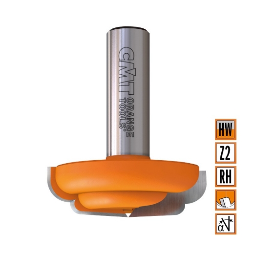Afbeeldingen van CMT Horizontale bossingfrees zonder kopse lager D=45x13.5mm R=6.4 L=52mm S=12mm Z2 HW - 970.503.11