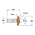 Afbeeldingen van CMT Horizontale bossingfrees zonder kopse lager D=35x9.5mm R=3.2 L=48mm S=12mm Z2 HW - 970.504.11