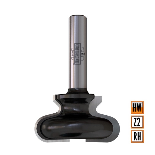 Afbeeldingen van CMT Contractor handgreepfrees D=38.1x20.7mm R=6 L=55.4mm S=8mm Z2 HW - K955-380