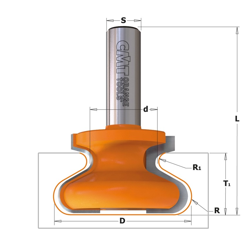 CMT Orange Tools 955.105.11 Cutter for handles HW Z2 S=8 D=29x20x60 R2.3/R4.8 DX