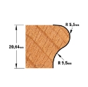 Afbeeldingen van CMT HW vensterbankfrees D=31.7x25.4mm R=9.5 L=73mm S=12mm Z2 HW - 955.804.11