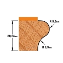 Afbeeldingen van CMT HW vensterbankfrees met geleidelager op de schacht D=31.7x25.4mm R=9.5 L=73mm S=12mm Z2 HW - 955.804.11B
