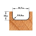 Afbeeldingen van CMT Houten vaatwerk frees D=31.7x16mm R=6.4 L=60mm S=12mm Z2 HW - 951.502.11