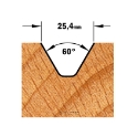 Afbeeldingen van CMT Letterfrees aan 60° D=25.4x19mm 60° L=50.8mm S=6mm Z2 HW - 749.001.11