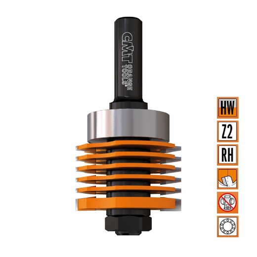 Afbeeldingen van CMT Professionele trapezium verlijmfrees D=47.6mm S=12mm Z2 HW - 900.606.11
