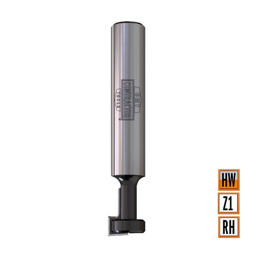 Afbeeldingen van CMT T-groeffrees (contractor) D=9.5x11.1mm L=48mm S=8mm Z2 HW - K950-095
