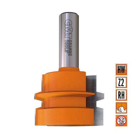 Afbeeldingen van CMT Trapezium verlijmfrees D=44.4x32mm L=70mm S=12mm Z2 HW - 955.501.11