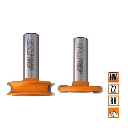 Afbeeldingen van CMT Hol & bol frezenset D=38mm R=3.2 L=44/48mm S=12mm Z2 HW - 955.701.11