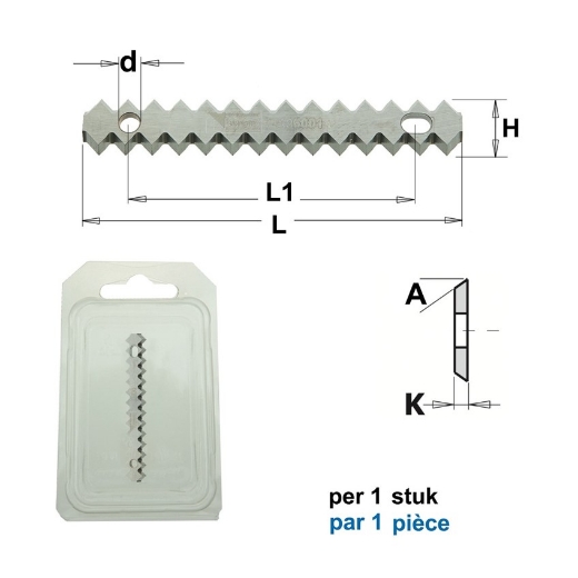Afbeeldingen van CMT Driehoek verlijmmes L=80x13x2.2 35° Z2 HC05/F1730, 1 stuk - 790141980