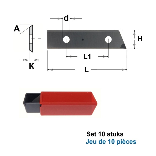 Afbeeldingen van CMT Reserve messen L=50x12x1.5mm 35° Z1 HWM HC05/F1730, 10 stuks - 790.496.01