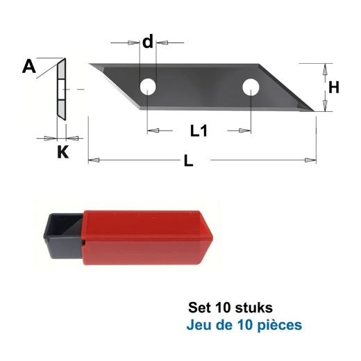Afbeeldingen van CMT Reserve messen L=58x1.5mm 35° Z1 HWM HC05/F1730, 10 stuks - 790.580.01
