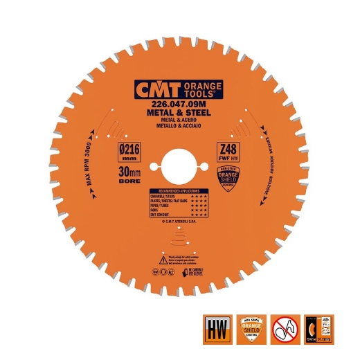 Afbeeldingen van CMT Multi-cirkelzaagblad voor metalen & sandwich panelen 216x30x2.2mm Z48 HW - 226.047.09M