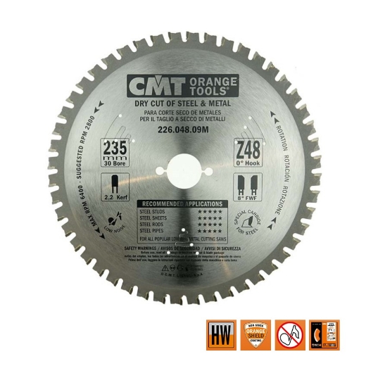 Afbeeldingen van CMT Multi-cirkelzaagblad voor metalen & sandwich panelen 235x30x2.2mm Z48 HW - 226.048.09M