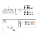 Afbeeldingen van CMT Speciaalzaag voor plexiglas en kunststof 300x30x2.8mm Z96 HW - 222.096.12M