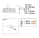 Afbeeldingen van CMT Multi-cirkelzaagblad voor metalen & sandwich panelen 165x20x1.5mm Z36 HW - 226.036.06H